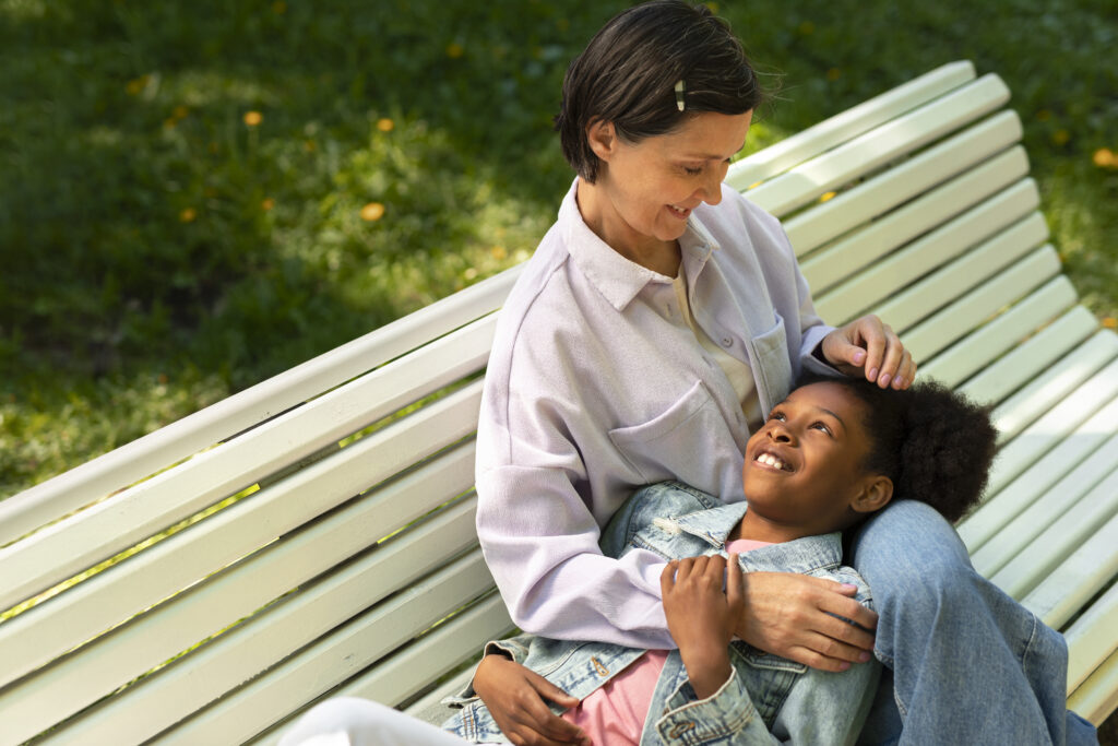 mother spending time with her daughter