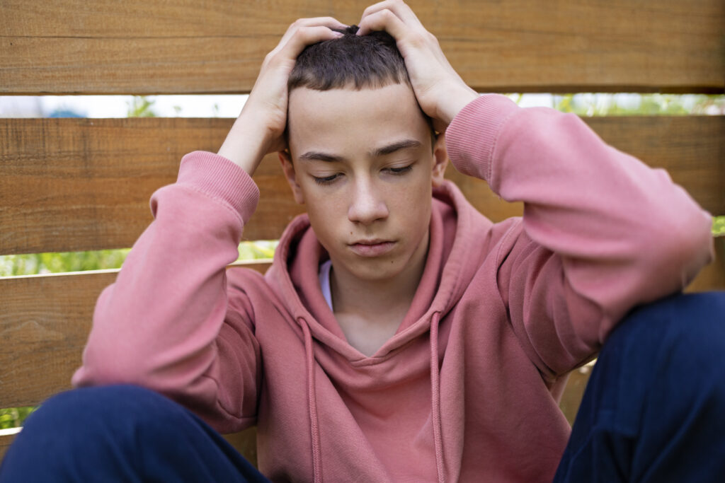 a teen with emotional distress