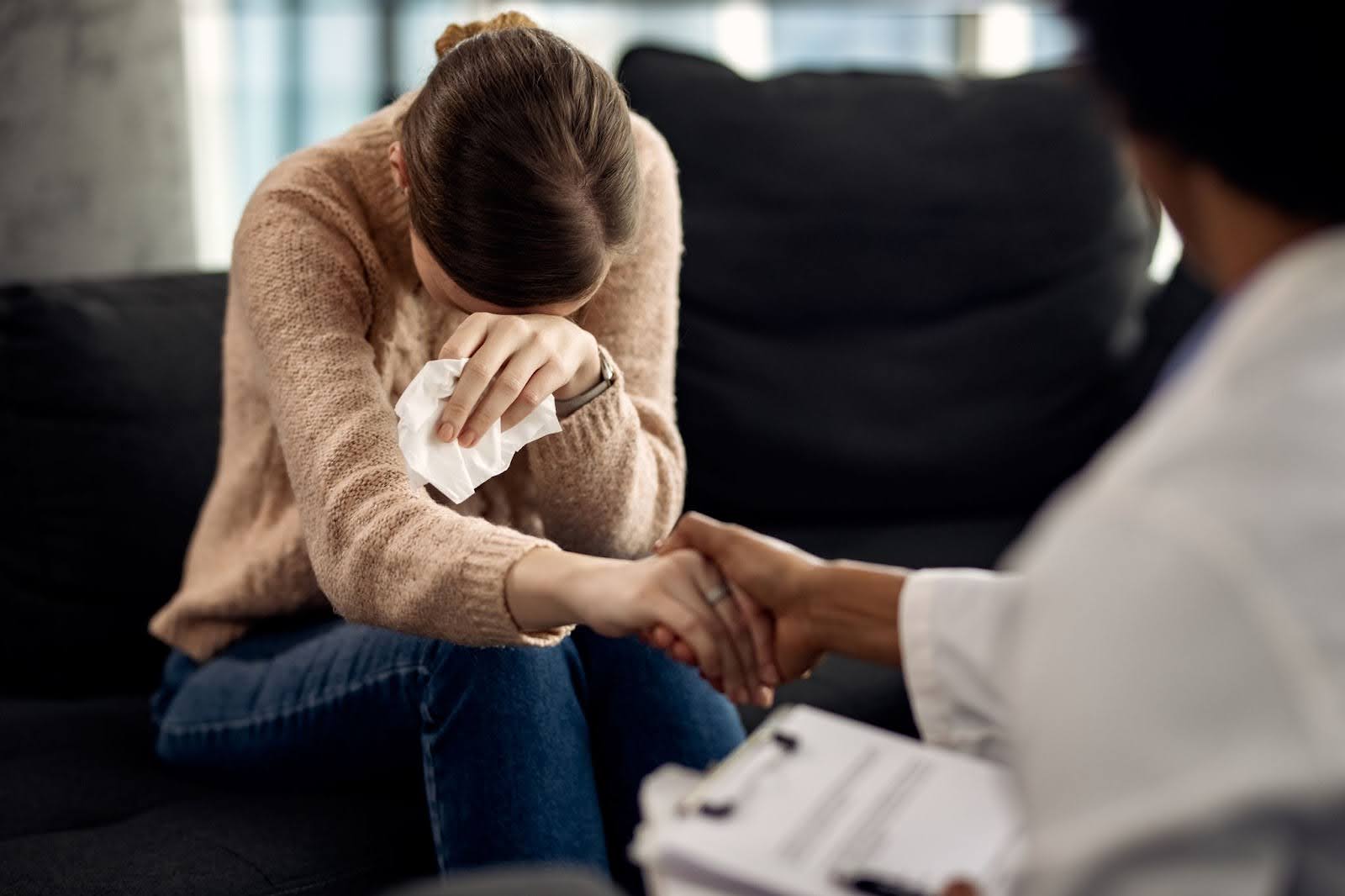 Crying client